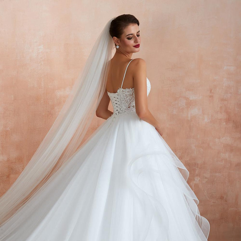 Glorious Appliques Tulle A-line Wedding Dress