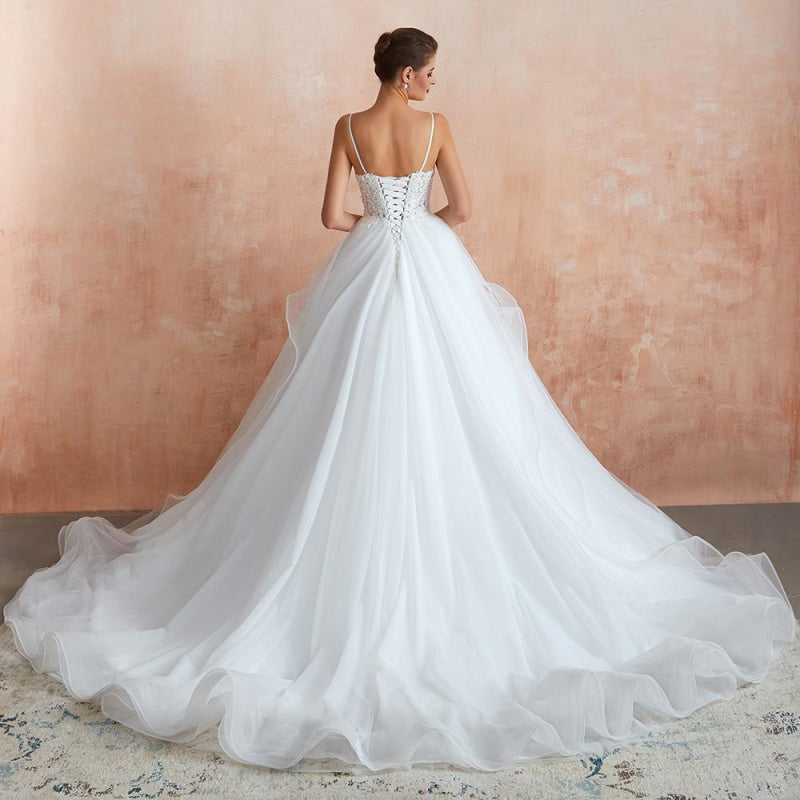 Glorious Appliques Tulle A-line Wedding Dress