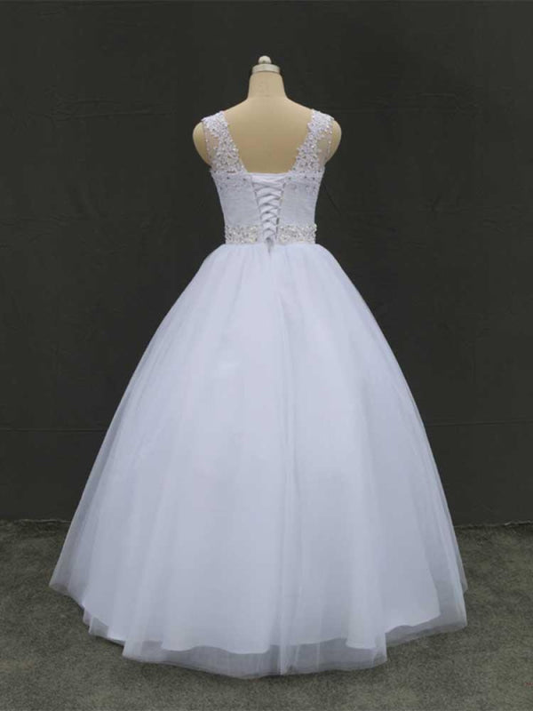 Gorgeous Lace Up Ball Gown Wedding Dresses