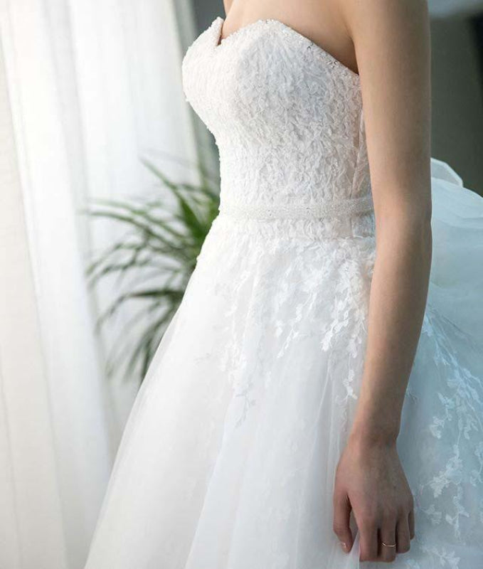 Gorgeous Princess Pink Sweetheart Court Train Wedding Dress