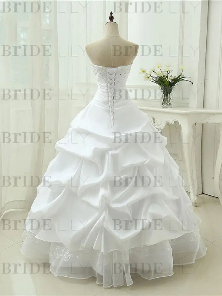 Gorgeous Sweetheart Beaded Ball Gowns Wedding Dresses Lace-Up