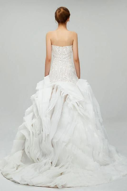 Gorgeous Sweetheart Detachable Sleeves Wedding Dress