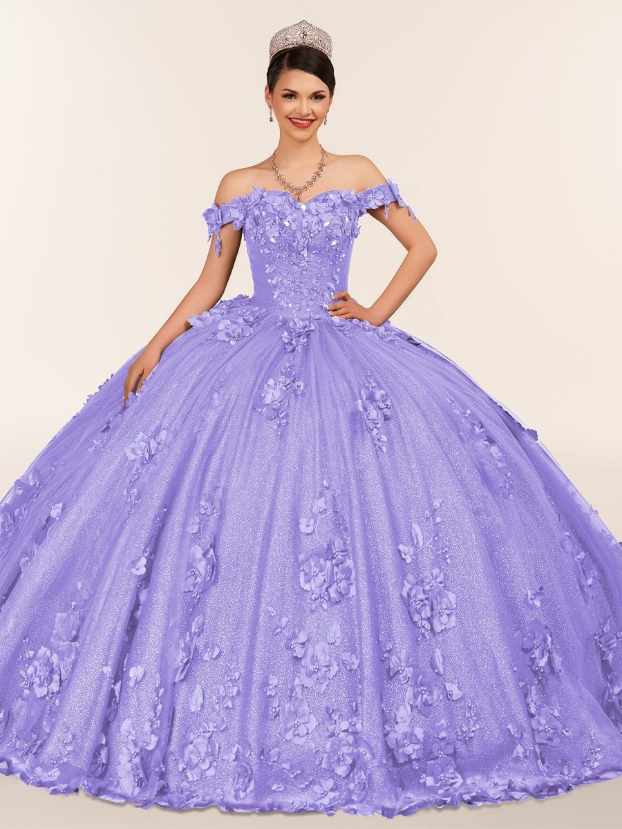 Ball Gown Organza Off The Shoulder Burgundy Quinceanera Dress