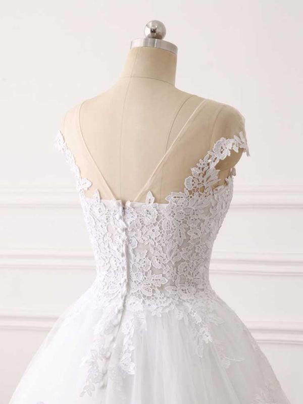 Lace Appliques Ball Gown Wedding Dresses Off-the-Shoulder
