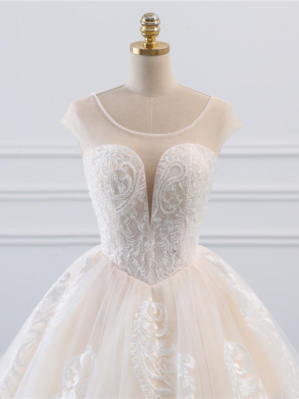 Lace-Up Ball Gown Wedding Dresses