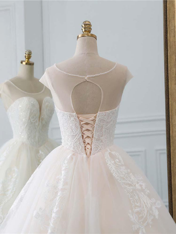 Lace-Up Ball Gown Wedding Dresses