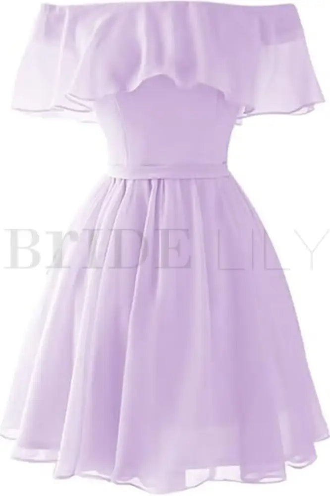 Light Blue Off the Shoulder Chiffon Homecoming Dress Cute Short Graduation Dress
