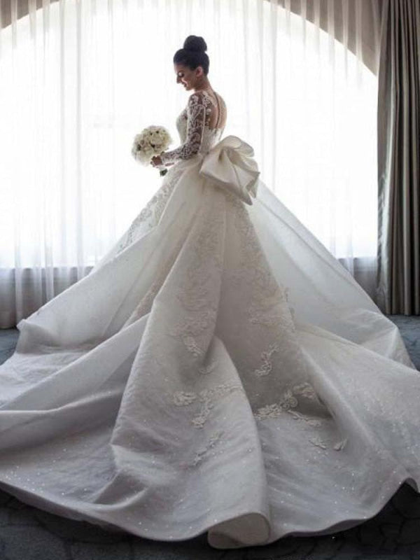 Long Sleeves Lace Mermaid Wedding Dresses