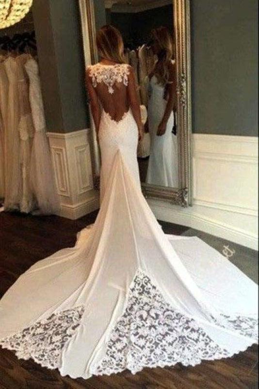 Sexy Sweetheart Mermaid Lace Ivory Wedding Dress