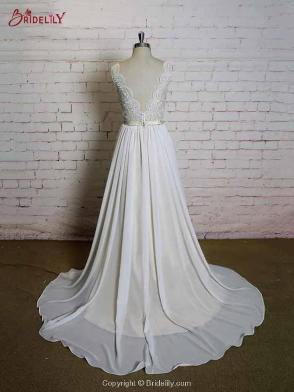Modest Lace Chiffon A-Line Wedding Dresses