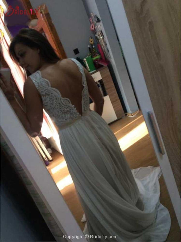 Modest Lace Chiffon A-Line Wedding Dresses