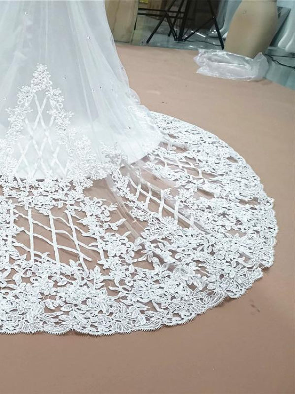 Modest Long Sleeves Lace Appliques Mermaid Wedding Dresses