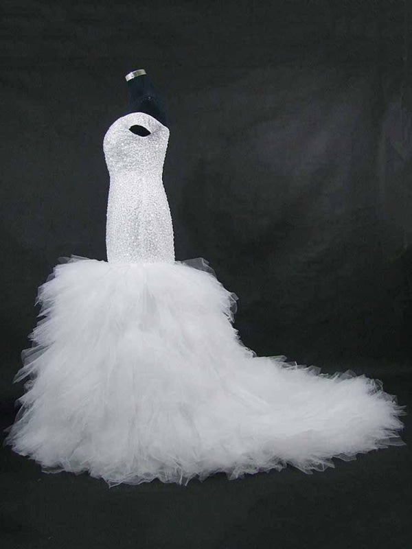 New Off the Shoulder Sequins Lace-up Mermaid Wedding Dresses