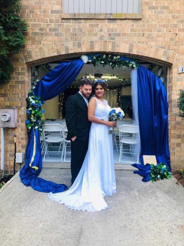 O-Neck Appliques A-Line Wedding Dresses