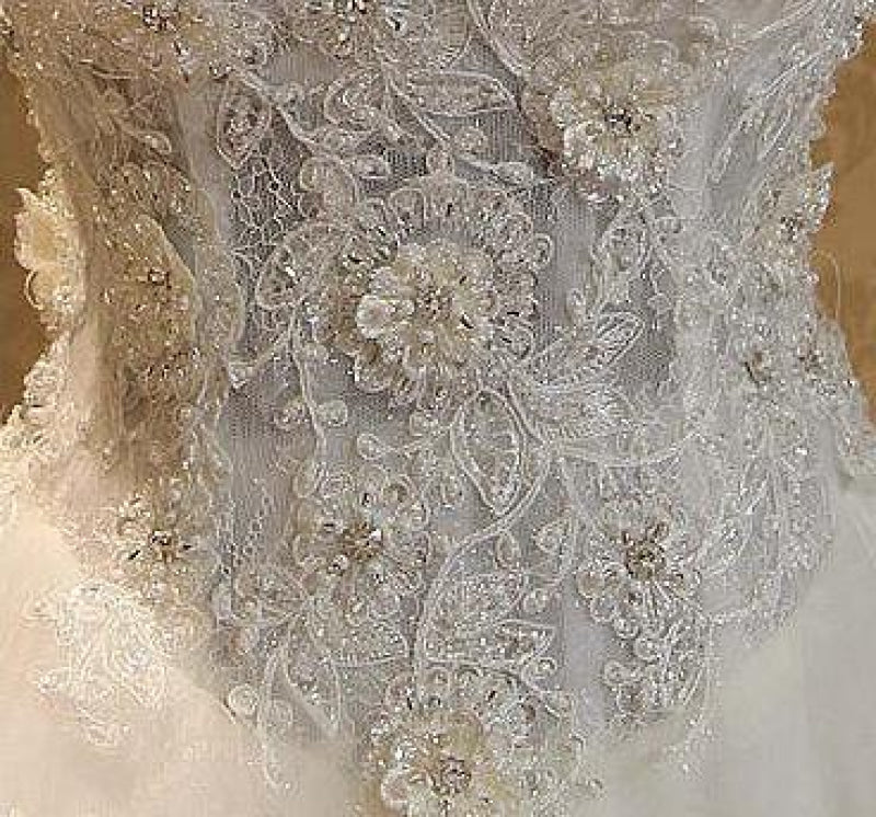 Luxury Lace Ball Gowns Beaded Wedding Dresses Sweetheart