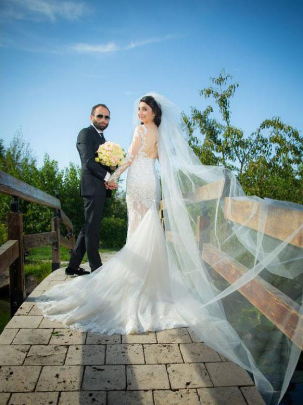 Pretty Lace Mermaid Long Sleeves Wedding Dress