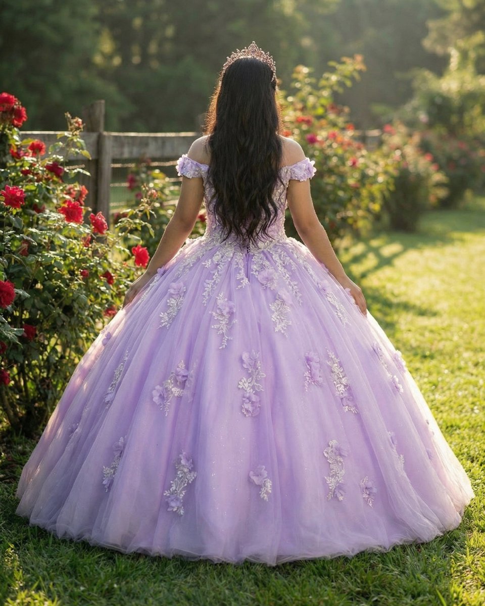 Princess Lavender Prom Off-the-Shoulder Ball Gown Dresses