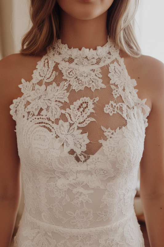 Romantic Lace Open Back Beach Mermaid Wedding Dress