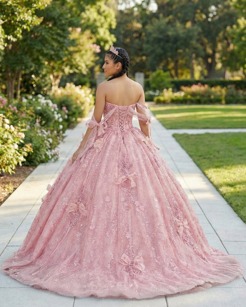 Romantic Pink Beading Quinceanera Dress Sequined Sleeveless with Bowknot