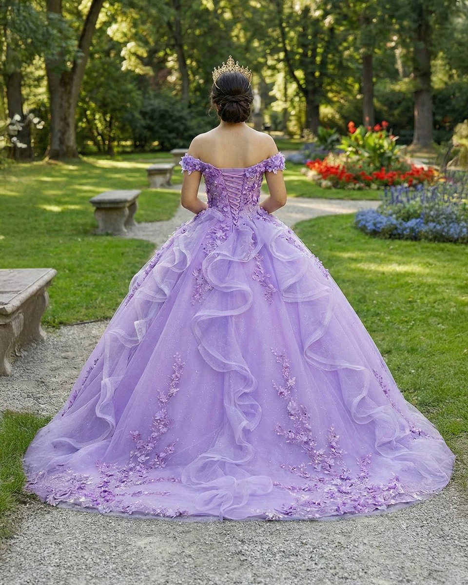 Romantic Sleeveless Beading Quinceanera Dresses with 3D Flower Appliques