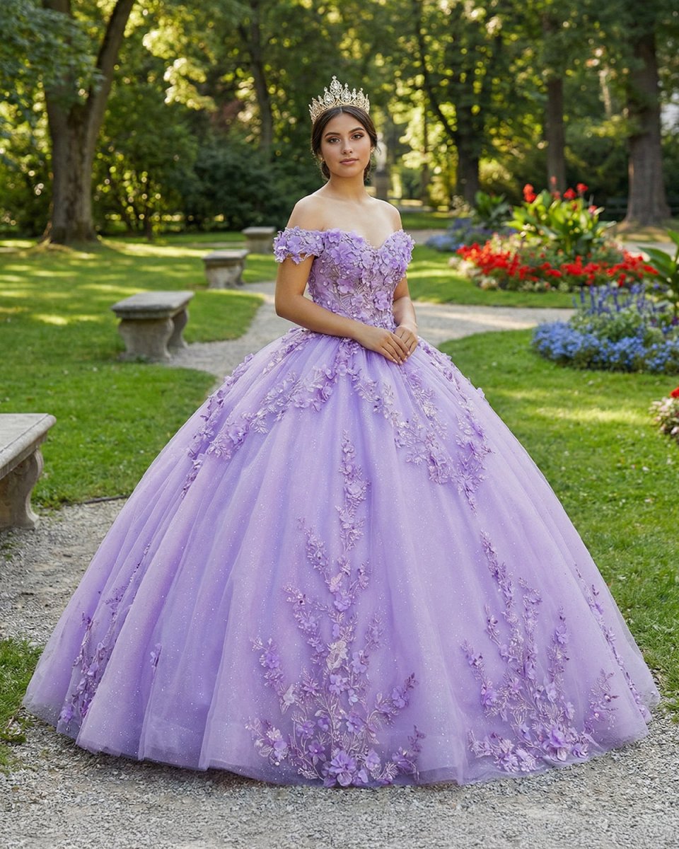 Romantic Sleeveless Beading Quinceanera Dresses with 3D Flower Appliques