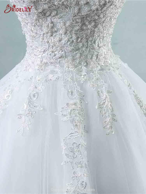 Spaghetti Straps Lace-Up Ball Gown Wedding Dresses