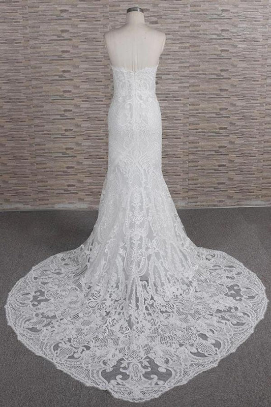 Stunning Strapless Appliques A-line Wedding Dress