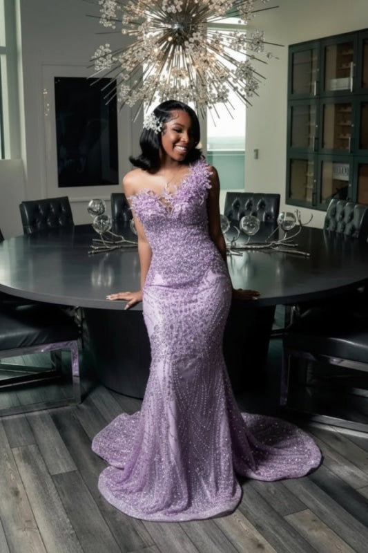 Stunning Strapless Sequins Prom Dress Dark Green with Beadings