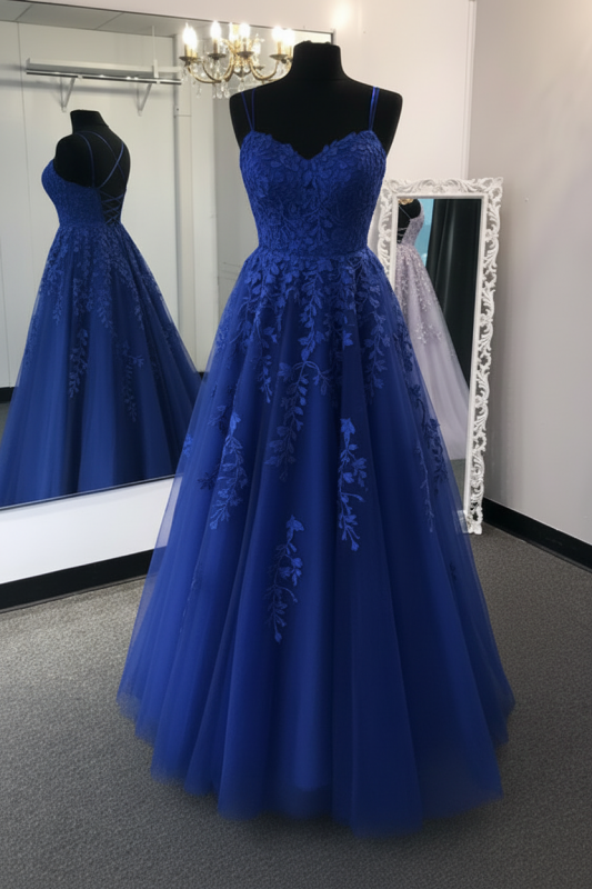 Stylish Backless Lavender Lace Long Prom Dresses Aline Evening Formal Dresses