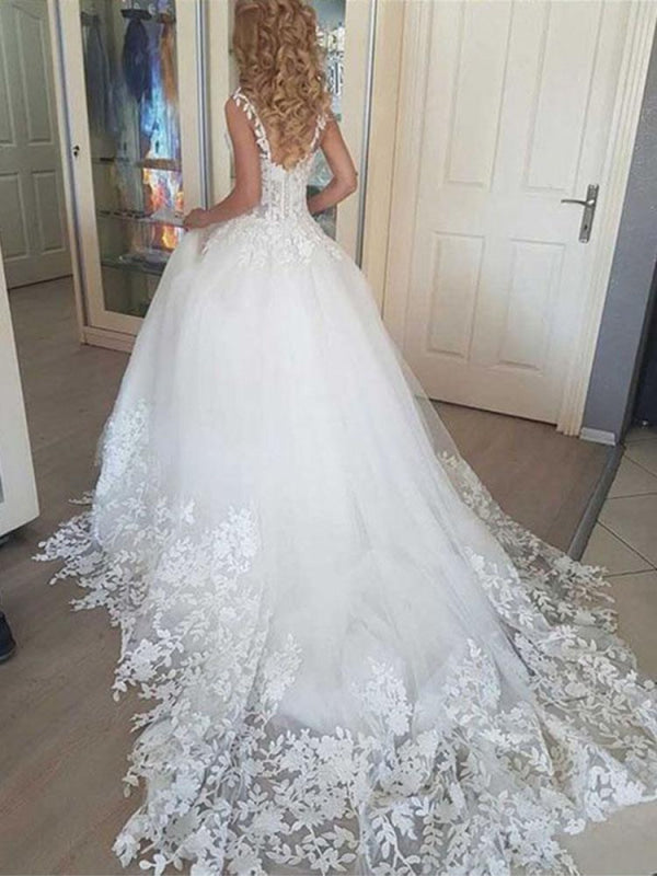 Sweetheart Appliques Ball Gown Wedding Dresses