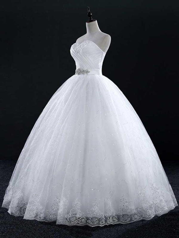 Sweetheart Lace Ball Gown Wedding Dresses