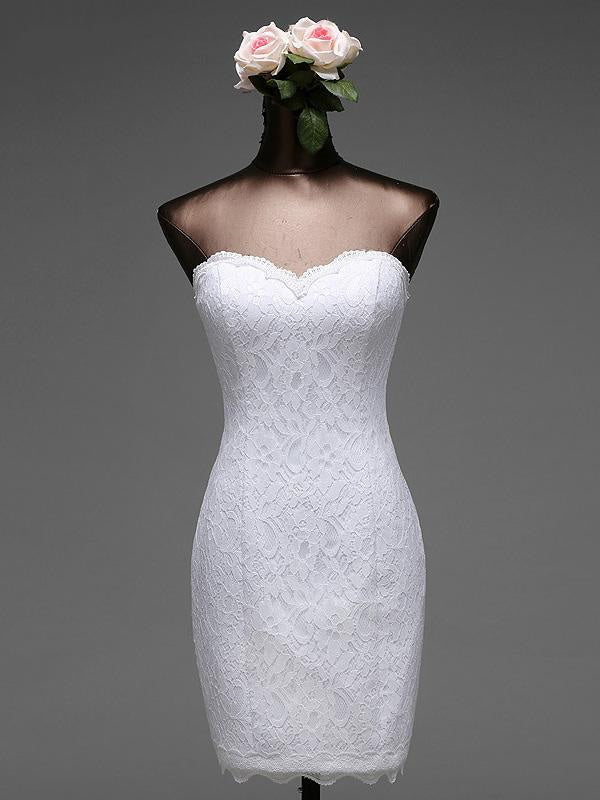 Sweetheart Lace Mermaid Wedding Dresses with Detachable Train