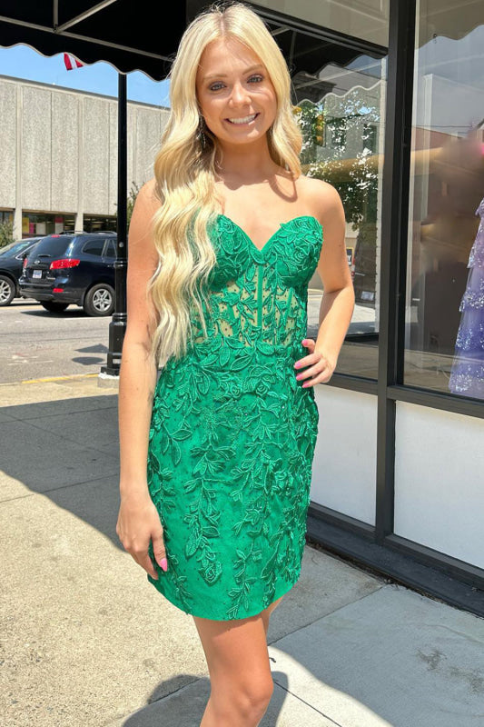 Sweetheart Mint Lace Homecoming Dress Short Party Dress Sleeveless