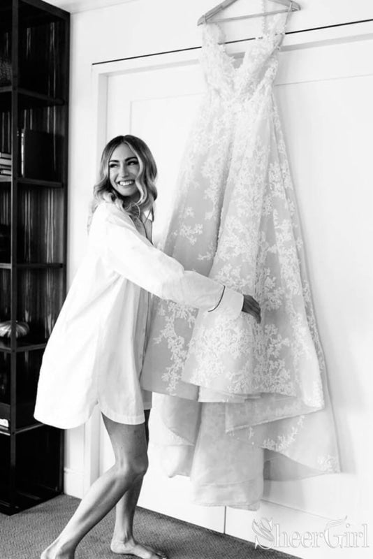 Vintage Appliques Lace Gowns Sleeveless Wedding Dress
