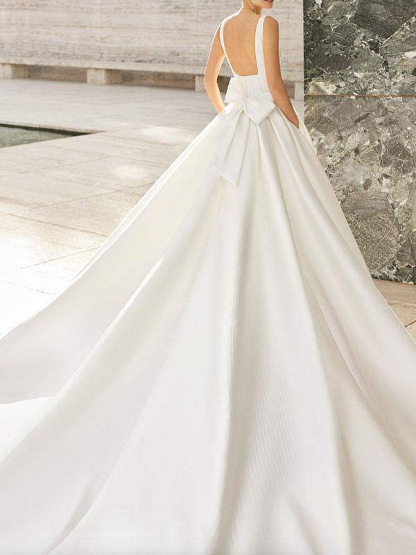Vintage Wedding Dress Halter Sleeveless Buttons Satin Traditional Dresses For Bride
