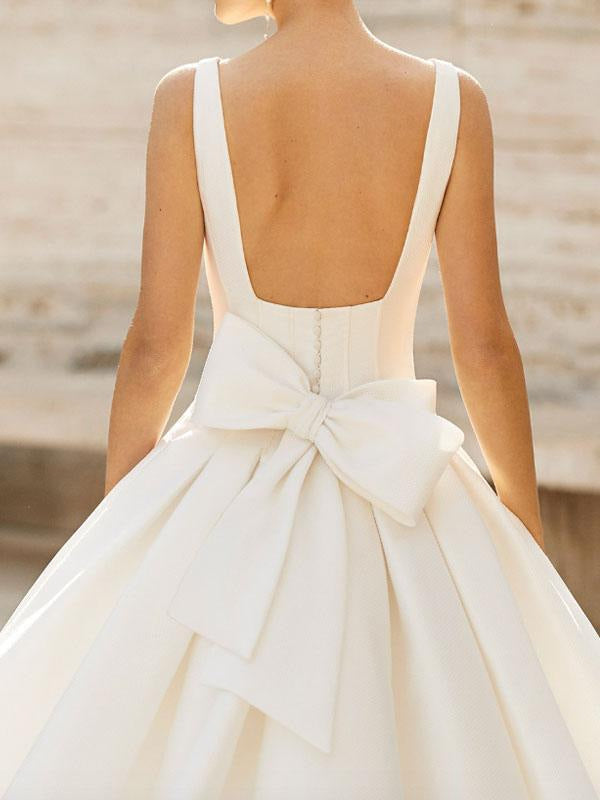 Vintage Wedding Dress Halter Sleeveless Buttons Satin Traditional Dresses For Bride