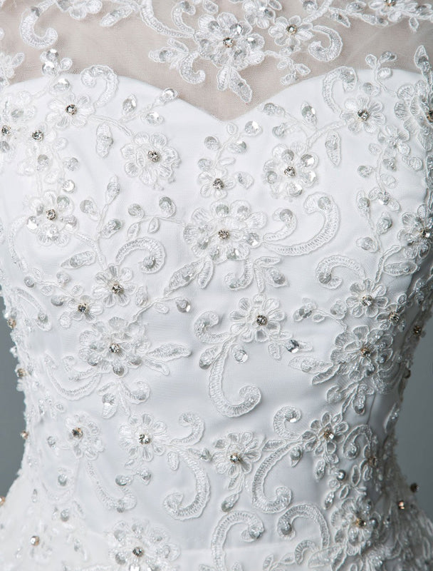 Tea Length Vintage Wedding Dress Jewel Neck Sleeveless A Line Tulle Short Bridal Dress